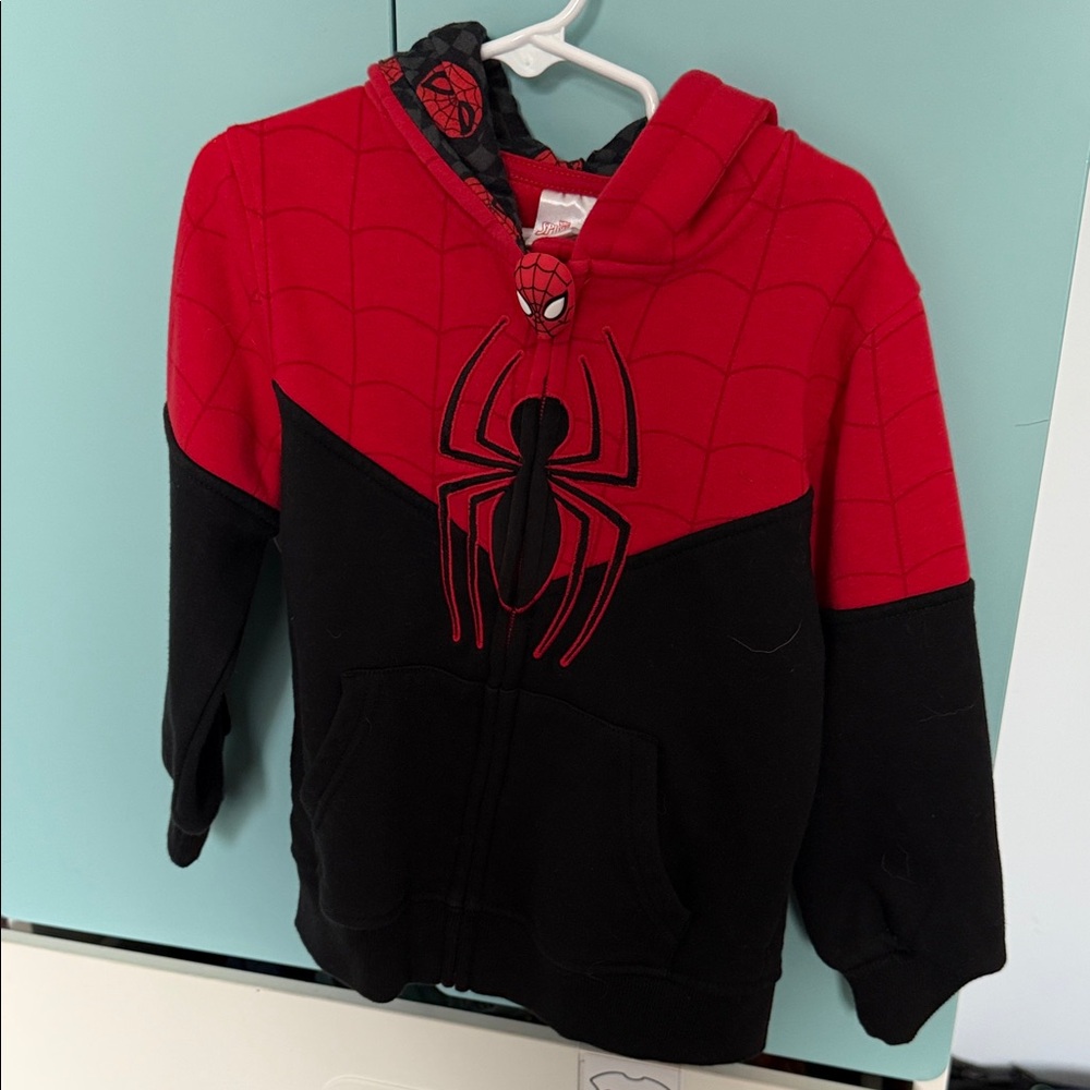 Spiderman Red and Black Kids Hoodie